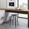Armen Living Harbor 30" Bar Height Backless Swivel Gray Faux Leather and Black Wood Mid-Century Modern Bar Stool LCHBBAGRBL30 - alternate 3